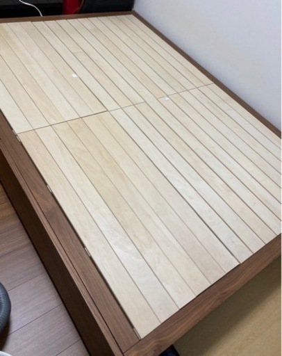 無印良品　収納　ダブルベッド　MUJI ウォールナット材