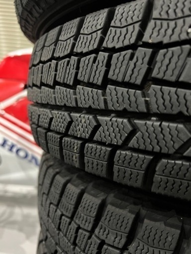 軽四サイズ　四本　155/70-13 バリ山　スタッドレス　100-4h 鉄ホイール付