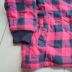 あったか ジャンパー 130cm 赤 チェックの画像