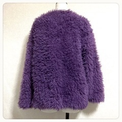 ご購入者様決定꒰SELECT MOCA꒱ボリュームファーシャギーカーディガン紫秋冬LサイズOKの画像