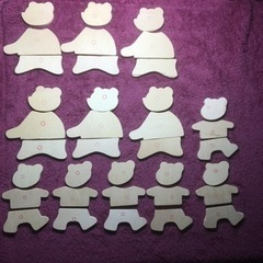 着せ替えパズル　くま　クマ　熊　親子　木製　54ピースの画像