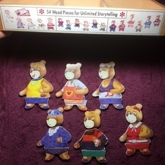 着せ替えパズル　くま　クマ　熊　親子　木製　54ピースの画像