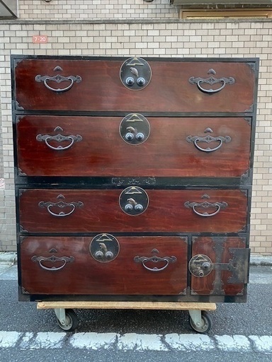 ◎大幅お値下げしました‼️ 逸品 希少 古い 時代箪笥 鍵付 検 衣装箪笥和箪笥和家具チェスト欅木地呂塗り無垢漆着物収納抽斗無垢材煎茶