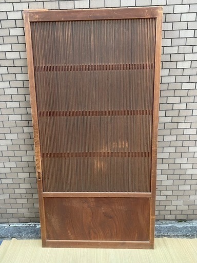 ◎大幅お値下げしました‼️ 逸品 貴重 希少 古い引き戸 旧家蔵出しうぶだし格子戸内障子枠万本格子戸店舗引戸古民家蔵戸無垢材格子戸時代建具 お値下げ要相談‼️