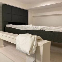 【ほぼ新品】ZINUS 布張り ベッドフレーム シングル Lottie Upholstered Platform ダークグレー 木製 すのこ 静音 布張り 耐久性 通気性 頑丈 スクエア柄 | ベッド 組み立て簡単 工具付き ジヌス | 日本正規品 FSPBの画像