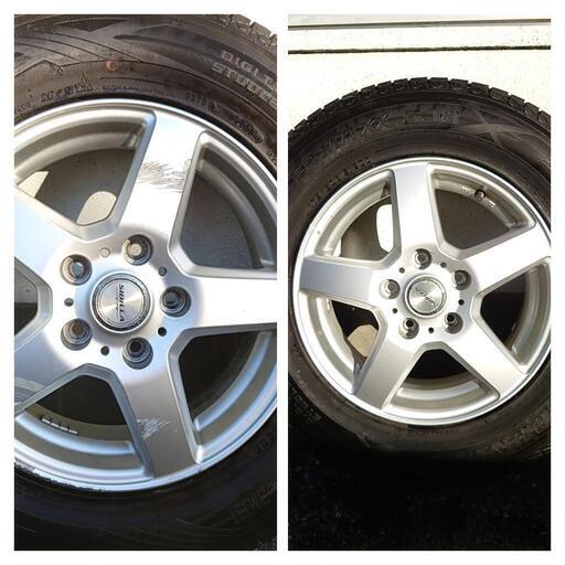 バリ山、175/80R15、スタッドレス+アルミ