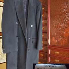 #カシミヤ100％ #紳士ダブルロングコート#黒色　Lサイズの画像