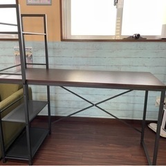 棚付き　デスク　パソコンデスク　学習机の画像