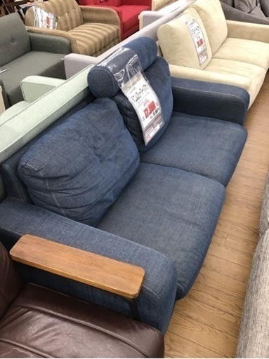 LK-63【ご来店頂ける方限定】デニム　2シーターソファ　ネイビー