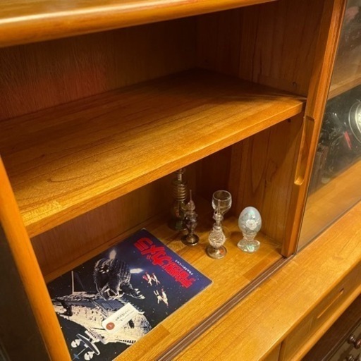 【売約済み】【展示品・保管品】　サイドボード　キャビネット　ローボード　無垢材　無垢　木製　ガラス　ケース　コレクション　検　ナチュラ