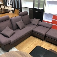 リサイクルサービス八光 田上店 配達・設置OK】ブラウン 3人掛けソファ