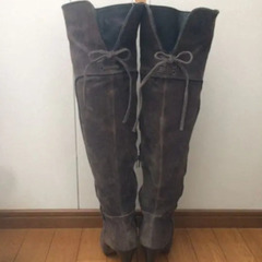 JILL STUARTスエードロングブーツ(チャコールグレー)の画像