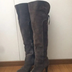 JILL STUARTスエードロングブーツ(チャコールグレー)の画像