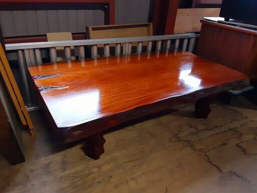 ＃ レトロ家具 一枚板 座卓 長机　/DJ-0896 南