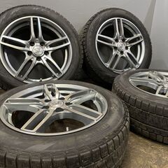 【PIRELLI ICE ASIMMETRICO 215/55R17】スタッドレス【SPORT TECHNIC 17インチ 7.5J5HPCD112+50】バリ溝 VW トゥーラン/パサート等(VTM480)クレジットカード QRコード決済可能