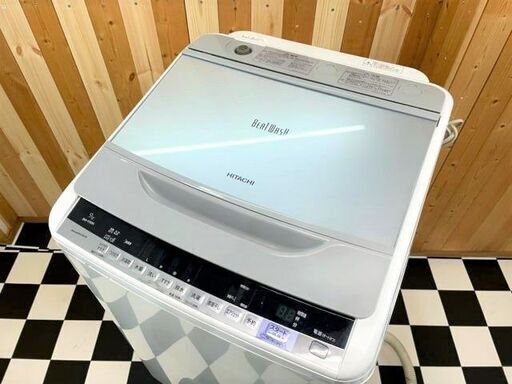 全自動洗濯機　HITACHI BW-V90A 2016年製　シルバー　9.0kg　ビートウォッシュ　大型洗濯機　住まい