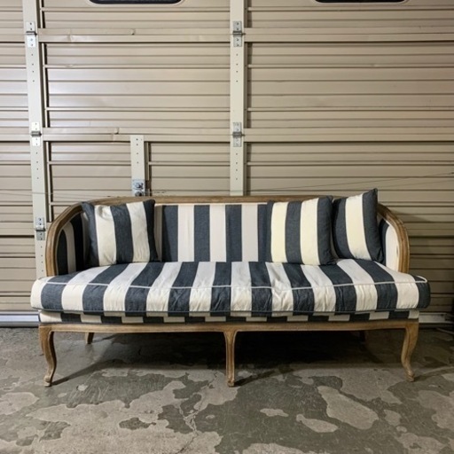 2/21 終IS 3人掛けソファ 3P 3シーター 布張り ローソファ リビング 家具 菊TK