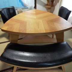 ※使用感満載  ダイニング4点セット 和モダン 