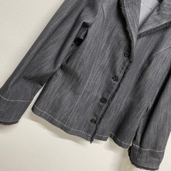 ジャケット　グレー　ブラック　コート　長袖　秋冬　M〜L 黒　ジーンズ　無地の画像