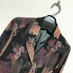 花柄　ジャケットコート　秋冬　春夏　M〜L 黒　長袖　和装　着物　レトロ　ボレロの画像