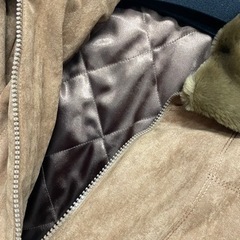 ファー付き　ライダースジャケット　9号〜11号 M〜L 秋冬　無地　ブラウンの画像