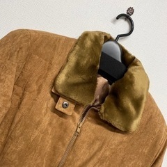 ファー付き　ライダースジャケット　9号〜11号 M〜L 秋冬　無地　ブラウンの画像