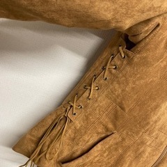 ファー付き　ライダースジャケット　9号〜11号 M〜L 秋冬　無地　ブラウンの画像