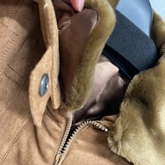 ファー付き　ライダースジャケット　9号〜11号 M〜L 秋冬　無地　ブラウンの画像