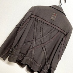 デザインライダースジャケット　ブラウン　茶　L LL 秋冬　長袖　アウターコートの画像
