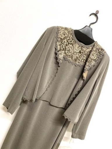 ロングスカート セットアップ  グレー　M〜L 9号〜11号 秋冬　グレー　黒