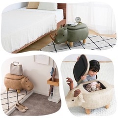 アニマルスツール 新品 トナカイ ブラウン 収納付きの画像