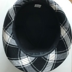 モノトーン　チェック　ハット　カットウィッグの画像