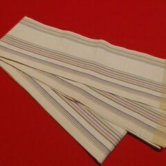 正絹　半幅帯　両面全通　浴衣に　博多帯　幅15　長さ356