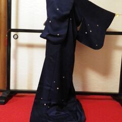 正絹　小紋　袷　裄64　身丈168.5の画像