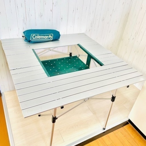 アルミロールテーブル　Coleman　グリルラック付き　配送室内設置可能‼︎　K12041