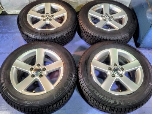 冬 VW純正 ザ ビートル【富山】16インチ  VW ワーゲン THE ビートル 215/60R16 Xアイス ミシュラン スタッドレス 中古4本 PCD112 ET37 +37