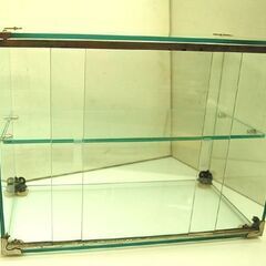 札幌市内限定 昭和レトロ 全面ガラスケース 2段 引き戸 幅35×奥行18×高さ27cm ディスプレイ 飾り棚 店舗什器 アンティーク 札幌市 清田区 平岡 札幌市内限定 昭和レトロ 全面ガラスケース 2段 引き戸 幅35