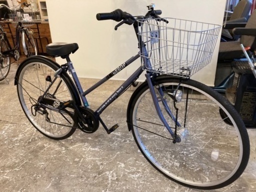 【LEDオートライト】6段変速　27インチ自転車　グレーパープル