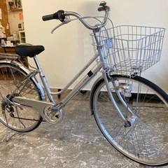 LEDオートライト】6段変速 27インチ自転車 シルバー