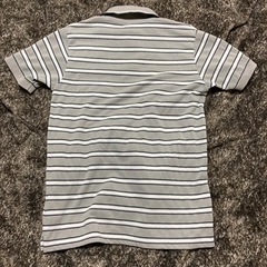 メンズポロシャツ ボーダー グレーの画像