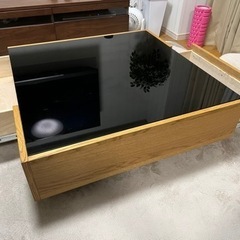 【引き出し付き】ガラステーブルの画像