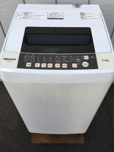 ■Hisense 洗濯機 5.5kg 2017年製 HW-E5502■ハイセンス 風乾燥 単身向け洗濯機