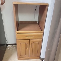 【0円】　食器棚　レンジ台　木　キッチンボード　炊飯器　台　キッ...