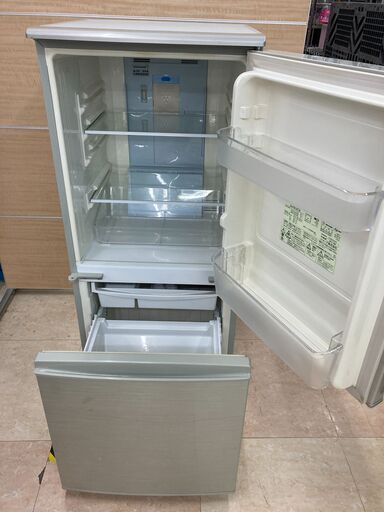 中古　動作確認済み　2ドア冷蔵庫　SHARPシャープ　SJ-PD14T-N　137リットル　右開き　グレー　管理番号JTH-08