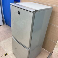 中古　動作確認済み　2ドア冷蔵庫　SHARPシャープ　SJ-PD14T-N　137リットル　右開き　グレー　管理番号JTH-08の画像