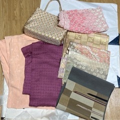 着物2点、帯3点、ショール、バッグのセット
