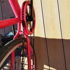 自己組立型26インチ自転車赤の画像