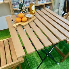 【値下げ中】家の中がちょっとしたカフェエリアに！木目調テーブルセット