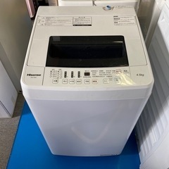 ^_^ ハイセンス　洗濯機　2019年製　ホワイト　4.5キロ
