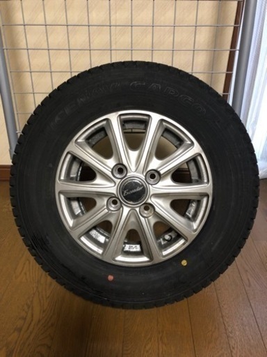 バリ山　軽バン用スタッドレス　アルミ付き4本　1シーズン使用